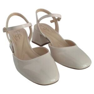 Jessica Simpson Women's Beige Ankle Strap Block Heel Shoes Size 8M